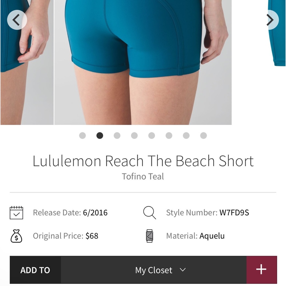 lululemon athletica Tofino Teal Reach The Beach Short